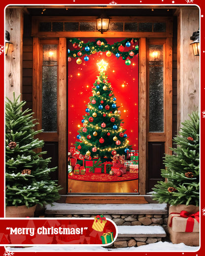 Christmas Door Cover, 35.4"x78", Christmas Tree