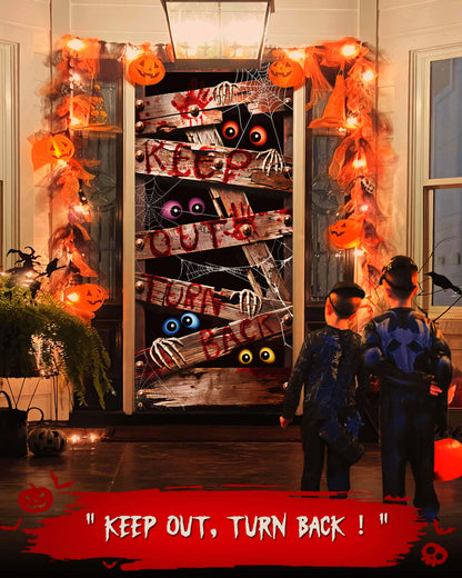 Halloween Door Cover, 35.4"x78", Keep Out