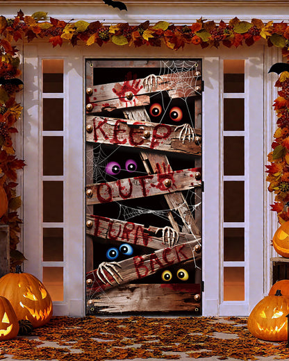 Halloween Door Cover, 35.4"x78", Keep Out