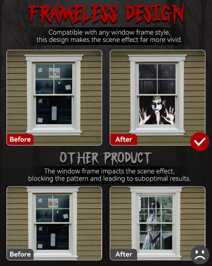 2 Pack of Halloween Window Cover, Female Ghost