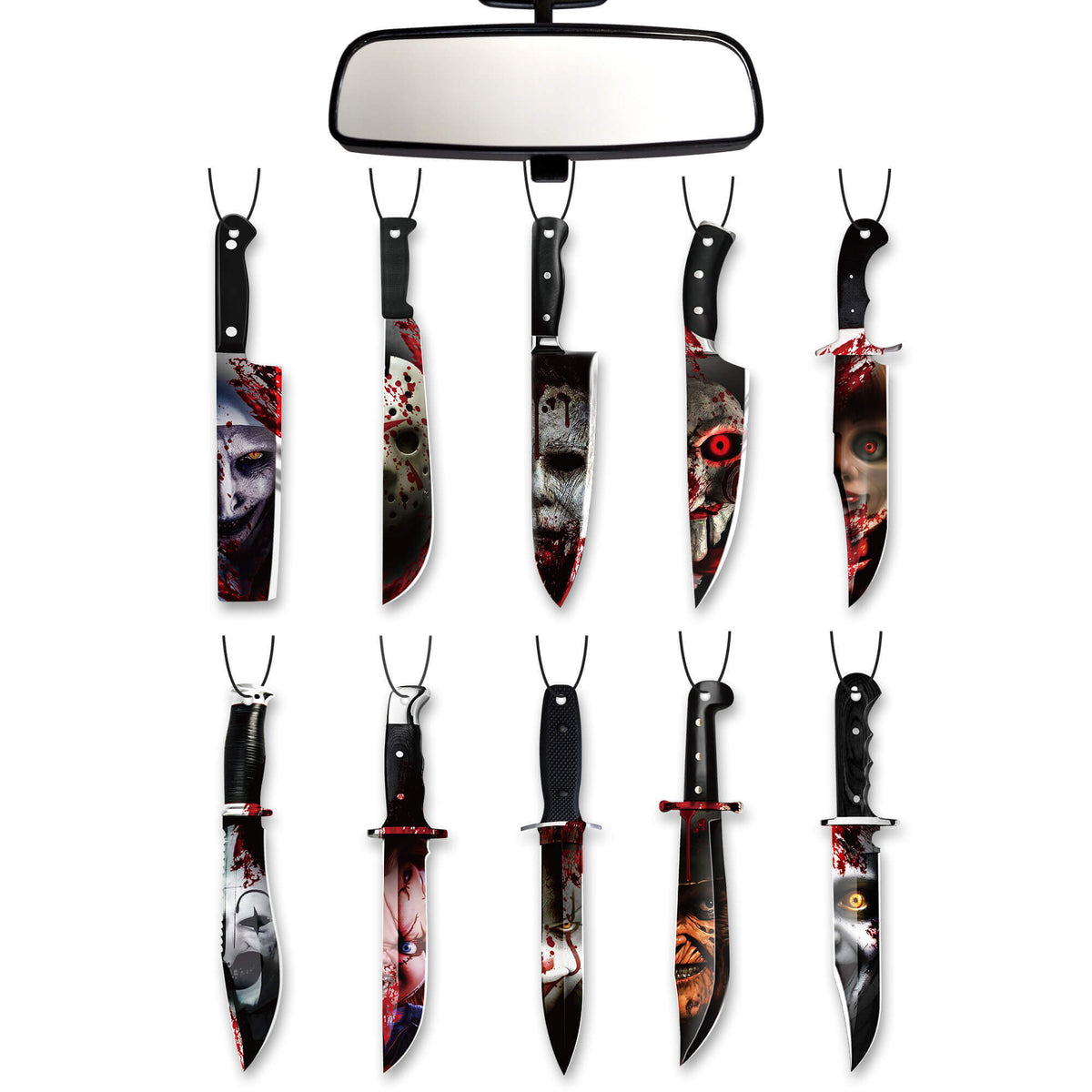 10PCS Car Air Freshener Horror Accessories - Blk Ice Scent