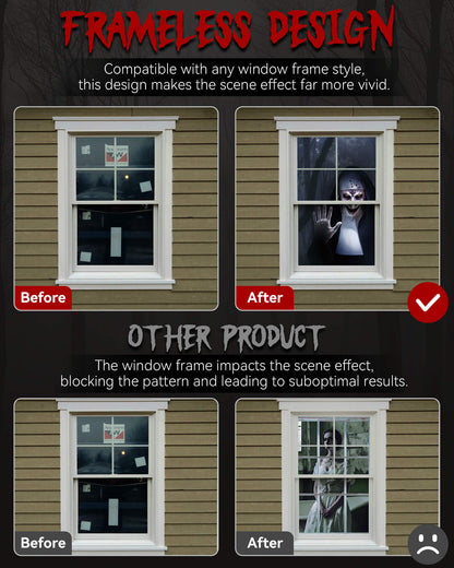 2 Pack of Halloween Window Cover, Sister Ghost