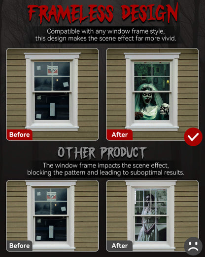 2 Pack of Halloween Window Cover, Newlyweds Ghost without Frame