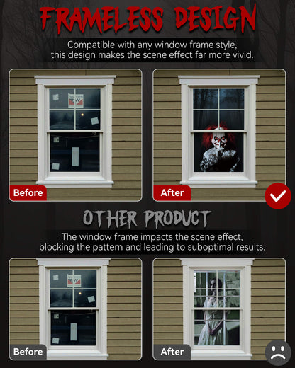 2 Pack of Halloween Window Cover, Joker without Frame