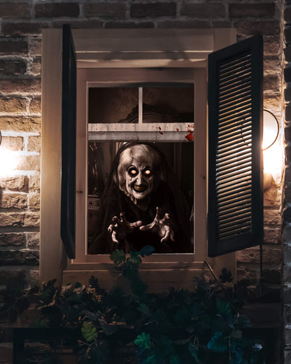 2 Pack of Halloween Window Cover, Corrupt Priest Ghost