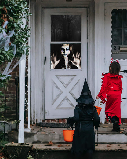 2 Pack of Halloween Window Cover, Female Ghost