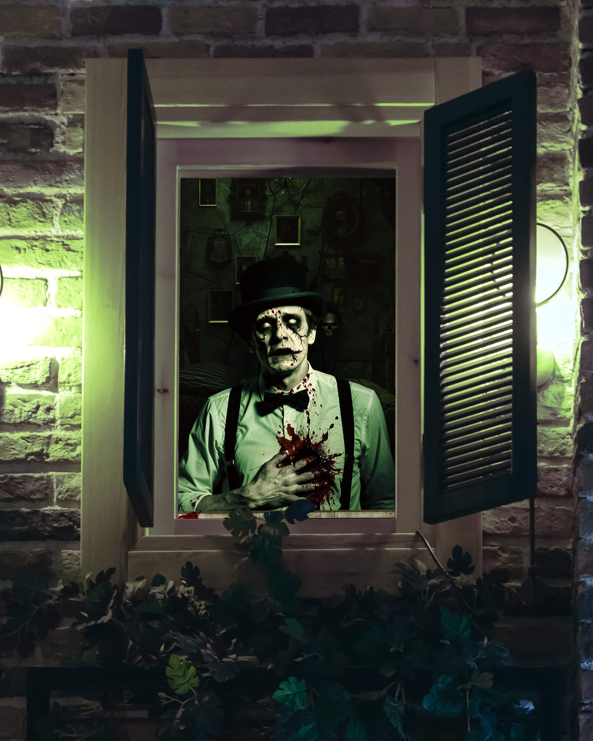 2 Pack of Halloween Window Cover, Newlyweds Ghost without Frame