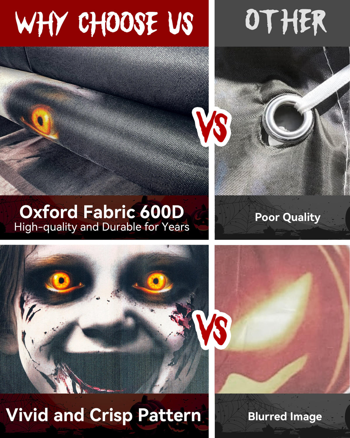 2 Pack of Halloween Window Cover, Kids without Frame