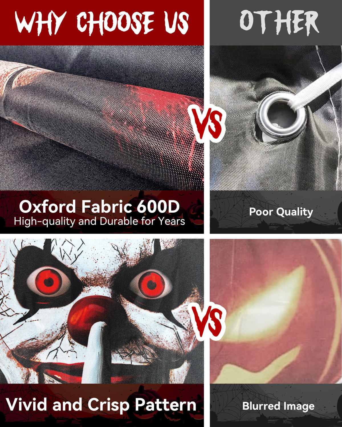 2 Pack of Halloween Window Cover, Joker without Frame