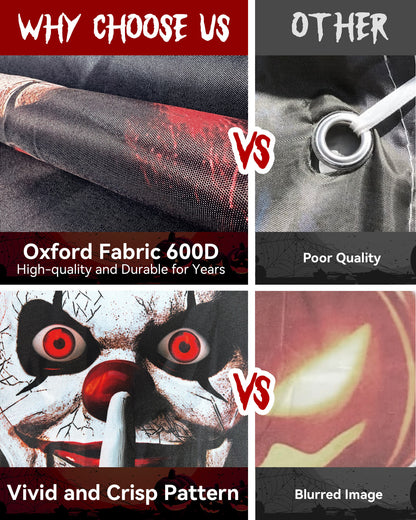 2 Pack of Halloween Window Cover, Joker without Frame