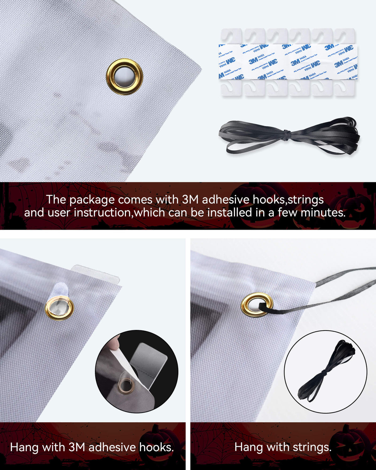 2 Pack of Halloween Window Cover, Sister Ghost
