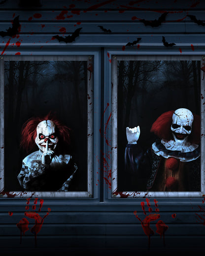 2 Pack of Halloween Window Cover, Joker without Frame