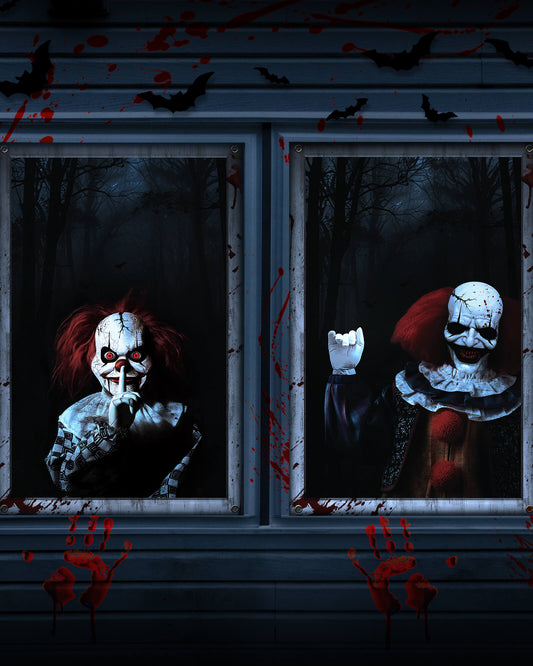 2 Pack of Halloween Window Cover, Joker without Frame
