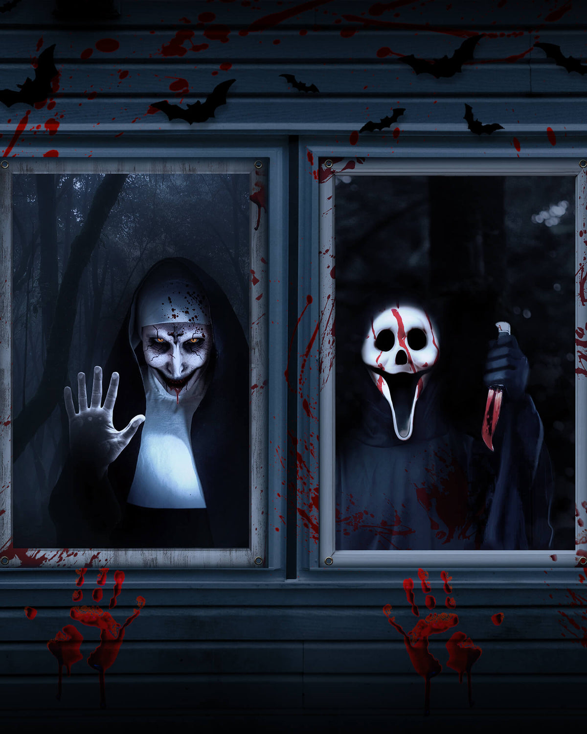 2 Pack of Halloween Window Cover, Sister Ghost