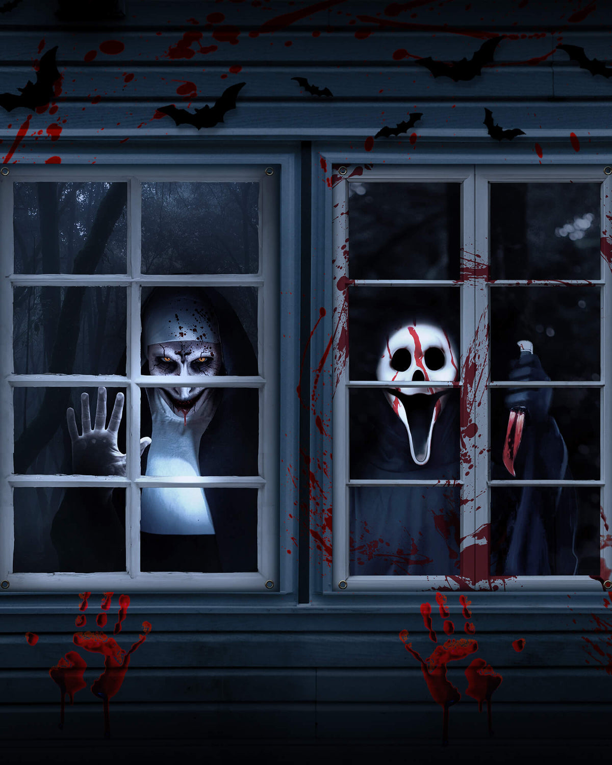 2 Pack of Halloween Window Cover, Sister Ghost