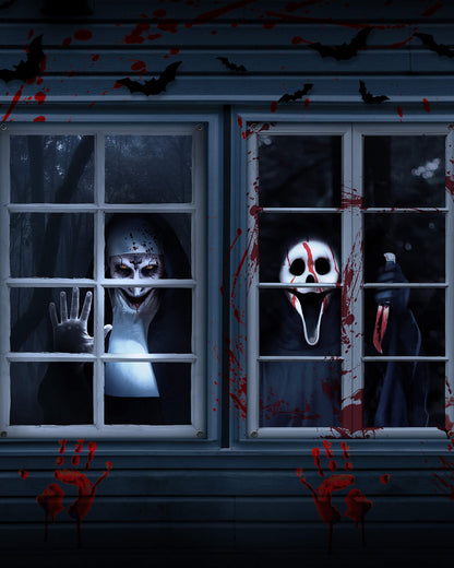2 Pack of Halloween Window Cover, Sister Ghost