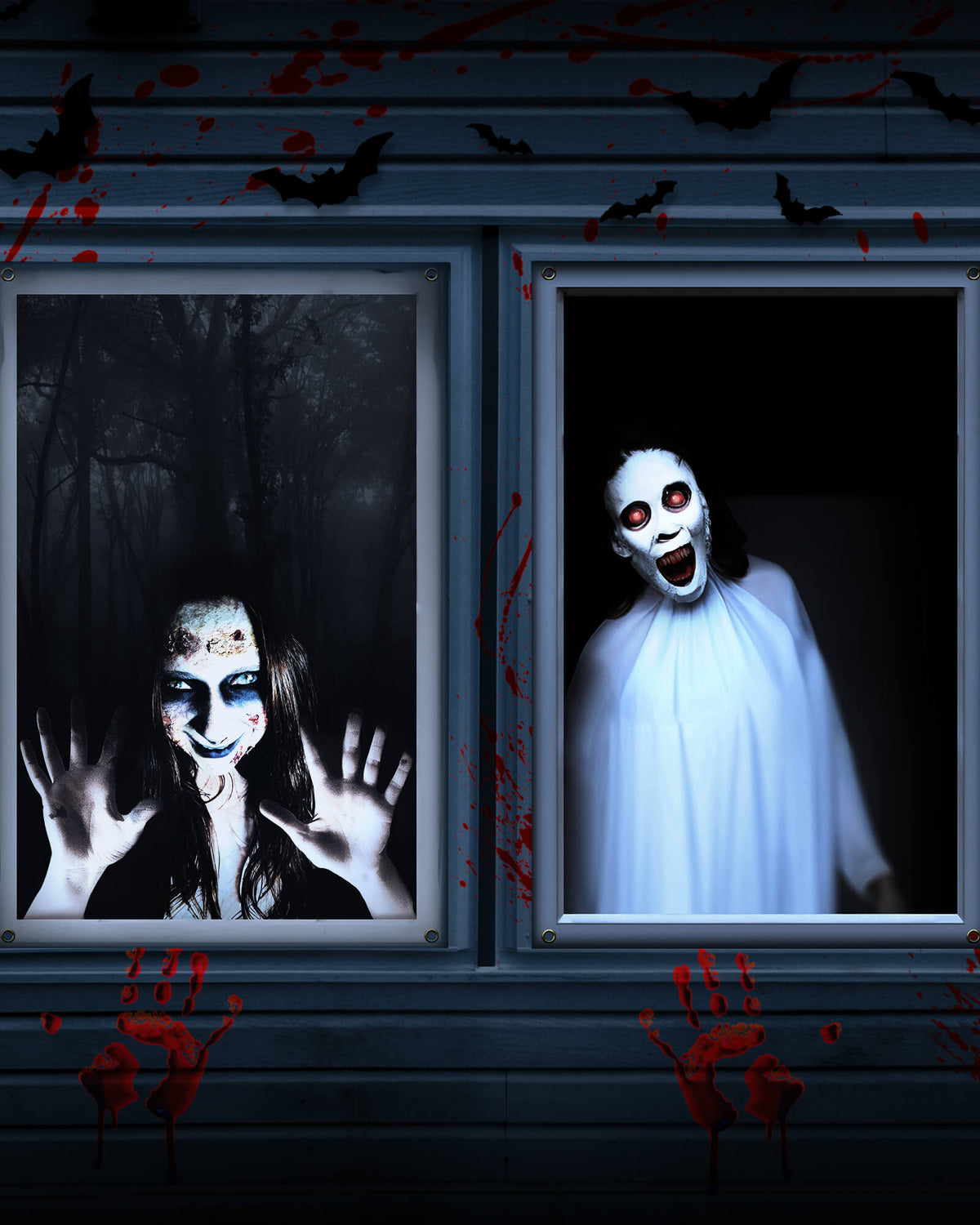 2 Pack of Halloween Window Cover, Female Ghost
